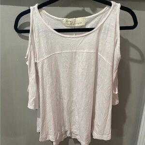 Vintage Havana White Cold Shoulder Top